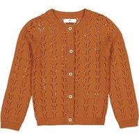 Cotton Openwork Knit Cardigan with Button Fastening