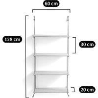 Mareo L60cm Pine & Rope Wall Shelf