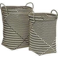 Set of 2 Chevron Laundry Baskets