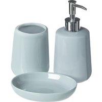 3-Piece Bathroom Set in Blue Ceramic