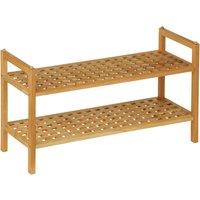 2-Tier Shoe Rack in Walnut Wood