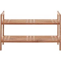 2-Tier Stackable Shoe Rack in Walnut Wood