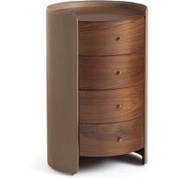 Firmo Walnut & Leather Bedside Table Drawers