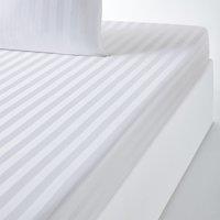 Striped 100% Cotton Satin 300 Thread Count Fitted Sheet