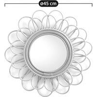 Nogu Double Flower Rattan Mirror, Diameter 45cm