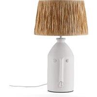 Manoni Ceramic Lamp with Raffia Shade