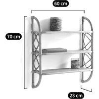 Malu 60cm Triple Rattan Wall Shelf