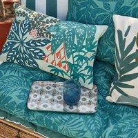 Luxuriance Embroidered Jungle 100% Cotton Cushion Cover