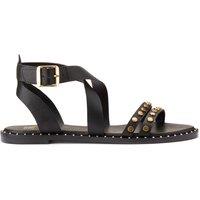 Leather Flat Sandals with Studded Straps