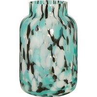 23cm Turquoise Speckled Glass Vase