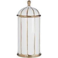35cm Ceramic Jar in White/Gold Finish