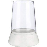 20cm Marble and Glass Hurricane Candle Holder