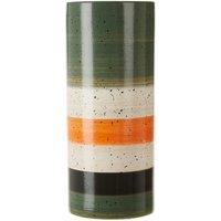 Stoneware Vase in Orange/Green Stripe