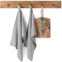 Set of 2 Victorine Washed Linen Chambray Tea Towels