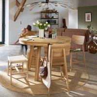 Kioto Oak and Woven Braided Stool