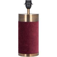 Red Velvet and Gold Contrast Metal Table Lamp Base