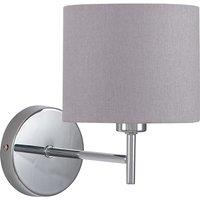 Classic Silver and Grey Shade Straight Arm Wall Light