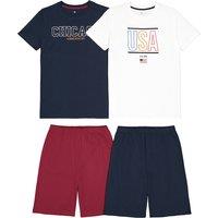 Pack of 2 Short Pyjamas in Organic Cotton, 10-18 Years