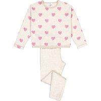 Heart Print Pyjamas in Cotton Mix with Long Sleeves