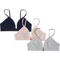 Pack of 3 Triangle Bras in Cotton, 10-18 Years