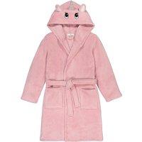 Fleece Hooded Bathrobe with Unicorn Hood