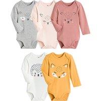 Pack of 5 Bodysuits in Cotton
