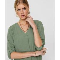 V-Neck Blouse with 3/4 Length Sleeves