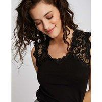 Lace T-Shirt with V-Neck