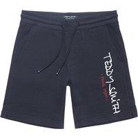 Cotton Fleece Shorts with Logo Print, 10-16 Years