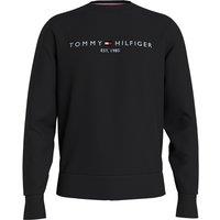 Tommy Logo Sweatshirt with Crew Neck in Organic Cotton Blend