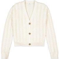 Cotton Mix Cropped Cardigan with V-Neck, 10-18 Years