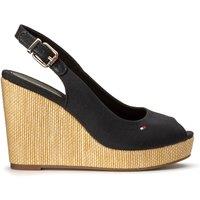 Iconic Elena Sling Platform Sandals in Canvas/Leather