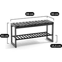 Kia Solid Oak & Metal Bench