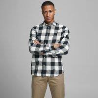 Gingham Twill Cotton Shirt in Slim Fit