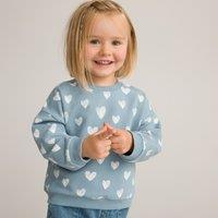 Heart Print Cotton Sweatshirt