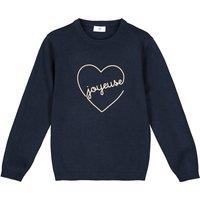 Printed Cotton Jumper in Fine Knit with Crew Neck, 3-12 Years