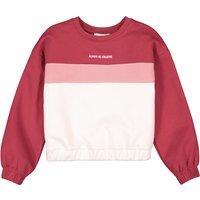 Tricolour Fleece Sweatshirt in Organic Cotton Mix with Crew Neck, 3-14 Years