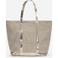 Linen Large Tote Bag with Sequin Trim