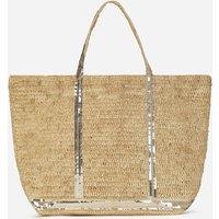 XL Raffia Tote Bag with Sequin Trim