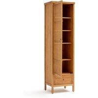 Gabin Solid Pine & Rattan Single Wardrobe