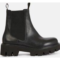 Fanchy Leather Ankle Boots with Notched Heel
