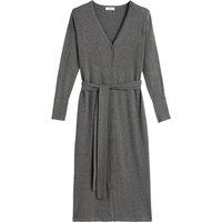 Buttoned Maxi Cardigan with Tie-Waist