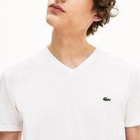 Embroidered Logo T-Shirt in Jersey Cotton with V-Neck