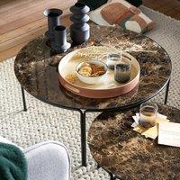 Set of 2 Chici Round Marble Effect Coffee Tables