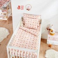 Bloomy Cat Floral Cotton Cot Fitted Sheet