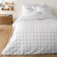 Pia Checked Cotton Fitted Sheet for Thick Mattresses