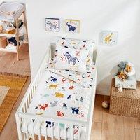 Animalia Graphic Organic Cotton Cot Fitted Sheet