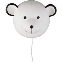 Kids White Ceramic Bear Wall Light