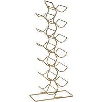 12-Bottle Wine Rack in Gold Finish