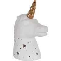 Kids White and Gold Ceramic Unicorn Night Light